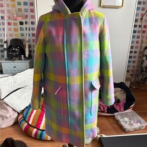 J. Crew Multicolor Plaid Coat
